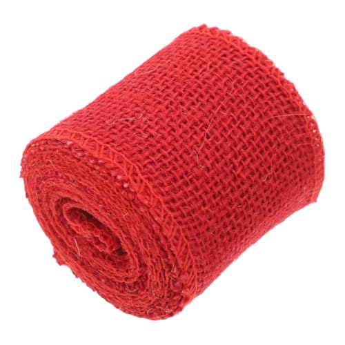 AUTSUPPL Weihnachtsdekoration Stoffrolle Rote Jute Farbe Jute Rotes Band Weihnachtsband Sackleinen Drahtband Hessisches Band Sackleinenband Sackleinenband Natürliches von AUTSUPPL