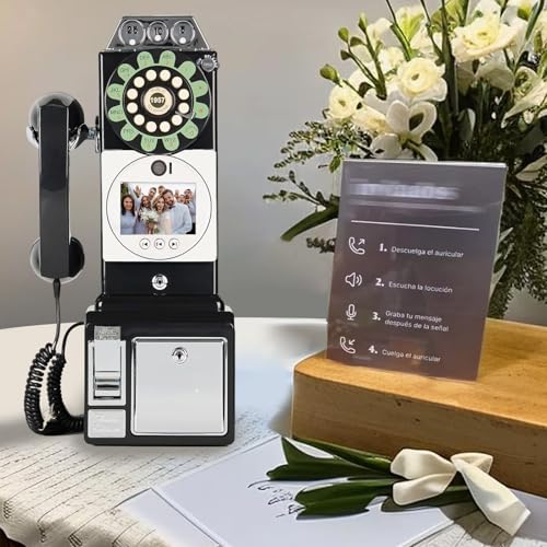 AUTUMFLATGAO Audio Gästebuch-Hochzeitstelefon, Video-Audio-Gästebuch-Telefon-Hochzeitsgästekabine, Individuelle Nachricht, Kann 6-7 Stunden Lang Aufnehmen, Sprach-Video-Nachricht,Black-64GB AUTUMFLATGAO Audio Gästebuch-Hochzeitstelefon, Video-Audio-Gästebuch-Telefon-Hochzeitsgästekabine, Individuelle Nachricht, Kann 6-7 Stunden Lang Aufnehmen, Sprach-Video-Nachricht,Black-64GB von AUTUMFLATGAO