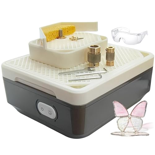AUTUMFLATGAO Buntglas-Schleifer, Zweischichtiges Buntglas-Kit, Mini-Glasschleifmaschine Mit 5 Schleifbits, 2-3mm Glasbohrung, 3-25mm Lichtbogenschleifen, Für Die Glasverarbeitung AUTUMFLATGAO Buntglas-Schleifer, Zweischichtiges Buntglas-Kit, Mini-Glasschleifmaschine Mit 5 Schleifbits, 2-3mm Glasbohrung, 3-25mm Lichtbogenschleifen, Für Die Glasverarbeitung von AUTUMFLATGAO