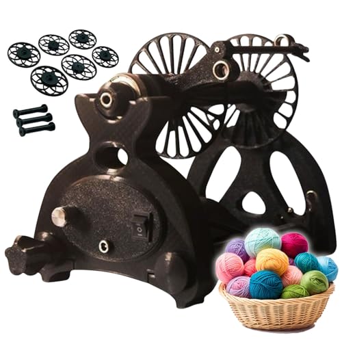 AUTUMFLATGAO Elektrisches Spinnrad, Automatische Garnwickelmaschine, Geschwindigkeitsregelung, Vorwärts Und Rückwärts, Zum Garnweben, Gemischtes Roving-Verfahren,Black von AUTUMFLATGAO