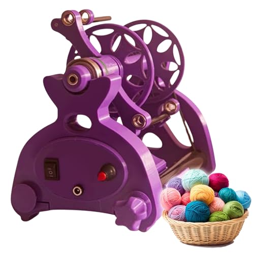 AUTUMFLATGAO Elektrisches Spinnrad, Automatische Garnwickelmaschine, Geschwindigkeitsregelung, Vorwärts Und Rückwärts, Zum Garnweben, Gemischtes Roving-Verfahren,Purple von AUTUMFLATGAO