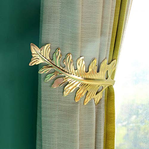 AUTUUCKEE Raffhalter für Vorhänge, groß, Vintage-Design, U-Form, Metallhaken, goldfarben, 2 Stück von AUTUUCKEE
