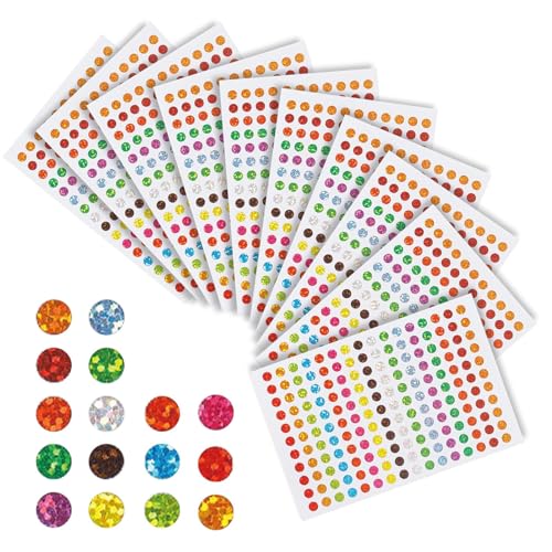 Farbkodierungsetiketten, bunte kreisförmige Punktaufkleber, 20 Blatt runde Punktaufkleber, Scrapbooking-Kodierungsetikett, selbstklebend von AUTUUCKEE