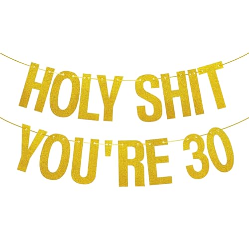 Geburtstagsparty-Dekorationen, Happy Birthday Banner, Erwachsene lustige Geburtstagsdekoration, Bürostreich (Gold) von AUTUUCKEE