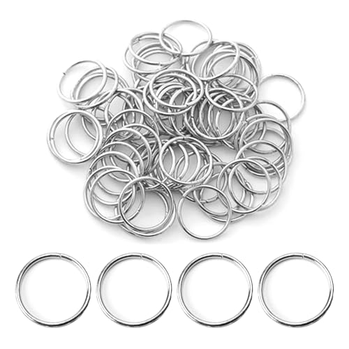 Offene Binderinge, 12 mm, Edelstahl, Spaltringe, super starke offene Binderinge aus Metall für Halsketten, Armbänder, Choker, Ketten, Schmuckherstellung, 100 Stück Offene Binderinge, 12 mm, Edelstahl, Spaltringe, super starke offene Binderinge aus Metall für Halsketten, Armbänder, Choker, Ketten, Schmuckherstellung, 100 Stück von AUTUUCKEE
