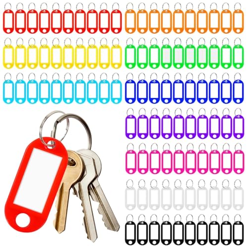 Paclk Schlüsselanhänger mit Etiketten, 10 Farben, Schlüsselanhänger mit Etiketten, Schlüsselanhänger mit Etiketten, Schlüsselanhänger mit Etiketten, für Gepäck, Haustiernamen und Büro, beschreibbare Paclk Schlüsselanhänger mit Etiketten, 10 Farben, Schlüsselanhänger mit Etiketten, Schlüsselanhänger mit Etiketten, Schlüsselanhänger mit Etiketten, für Gepäck, Haustiernamen und Büro, beschreibbare von AUTUUCKEE