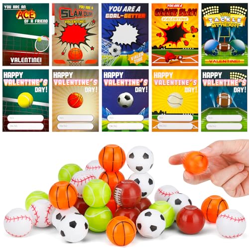 AUUGUU Valentinstagskarten für Kinder, Schule, mit Sportball, Fidget-Spinner, Valentinstagsparty, Valentinstag-Preise, ideales Valentinstagsgeschenk, 30 Stück AUUGUU Valentinstagskarten für Kinder, Schule, mit Sportball, Fidget-Spinner, Valentinstagsparty, Valentinstag-Preise, ideales Valentinstagsgeschenk, 30 Stück von AUUGUU