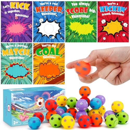 Valentinstagskarten für Kinder, Schule, mit Sportball, Fidget-Spinner, Valentinstagsparty, Valentinstag-Preise, ideales Valentinstagsgeschenk, 30 Stück Valentinstagskarten für Kinder, Schule, mit Sportball, Fidget-Spinner, Valentinstagsparty, Valentinstag-Preise, ideales Valentinstagsgeschenk, 30 Stück von AUUGUU