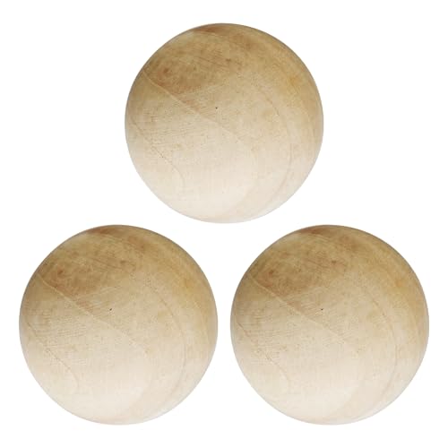 AUXBC 3 Stück 7,6 cm große runde Holzkugeln, unlackierte Naturholzkugeln, DIY, dekorative Kugeln für Kunst und Handwerk AUXBC 3 Stück 7,6 cm große runde Holzkugeln, unlackierte Naturholzkugeln, DIY, dekorative Kugeln für Kunst und Handwerk von AUXBC