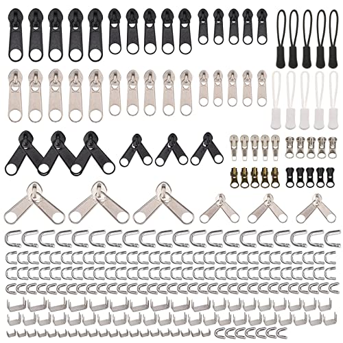 AUXHCYL 252 Stück Reißverschluss Reparatur Set, Reisverschlussreparaturset Zipper mit Reißverschluss und Werkzeug und Reißverschluss Verlängerung für Kleidung, Jacken, Geldbörsen, Gepäck, Rucksäcke von AUXHCYL