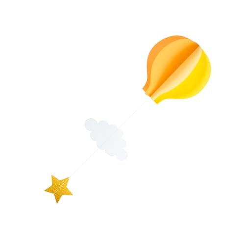 AUklOPVZZ 4 Stück magische Atmosphäre zum Aufhängen, Luftballon, Wolken, Sterne, 3D Heißluftballons mit Wolken, Sternen, Papier Partyzubehör, Typ 1 von AUklOPVZZ
