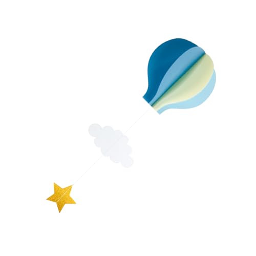 AUklOPVZZ 4 Stück magische Atmosphäre zum Aufhängen, Luftballon, Wolken, Sterne, 3D Heißluftballons mit Wolken, Sternen, Papier Partyzubehör, Typ 3 von AUklOPVZZ