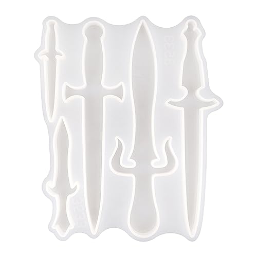 AUklOPVZZ Schwert DIY Weiche Leichte Silikonform Wiederverwendbare Tragbare Form Kleine Faltbare Einfache Aufbewahrung Anhängerformen Haushalt, 5 kleine Schwerter von AUklOPVZZ