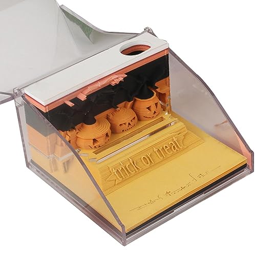 3D Notizblock Memo Pad Acryl Box Geschenkbox Multifunktionale 3D Einzigartige Stress Notizblock Geschenk Relief Dekoration Beste H2O9 von AUsagg
