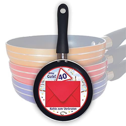 Geldgeschenk Geldpfännchen – Zum 40. Geburtstag - Geburtstagsgeschenk zum runden Geburtstag mit Zahlen | Kohle zum Verbraten Mini Bratpfanne kleine Pfanne als Geschenk zum Geld verschenken Geldgeschenk Geldpfännchen – Zum 40. Geburtstag - Geburtstagsgeschenk zum runden Geburtstag mit Zahlen | Kohle zum Verbraten Mini Bratpfanne kleine Pfanne als Geschenk zum Geld verschenken von AV Andrea Verlag