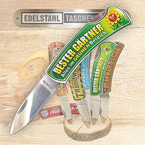 AV Andrea Verlag Taschenmesser Klappmesser - Bester Gärtner, alles im grünen Bereich - Garten Edelstahl Klinge | Geschenkidee Geschenk für Männer | Outdoor Messer von AV Andrea Verlag