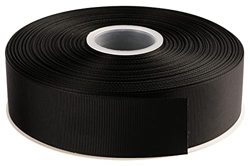 AVANAVA 3,8 cm breites Ripsband, 45,7 m, ideal für Geschenkverpackungen, Haarschleifen, Heimdekoration, Blumenarrangement (030-schwarz) von AVANAVA