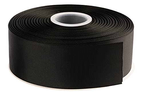 AVANAVA 5,1 cm breites Ripsband, 45,7 m, ideal für Geschenkverpackungen, Haarschleifen, Heimdekoration, Blumenarrangement (030-schwarz) von AVANAVA