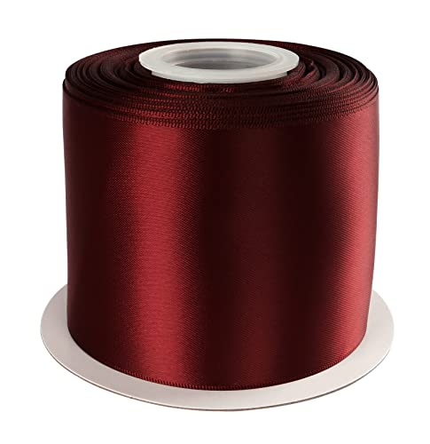 AVANAVA 75 mm Breites Band Doppelseitiges Satinband – 22 Meter (277-Burgunderrot) von AVANAVA