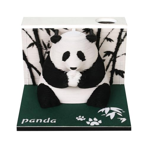AVCXEC 3D Kalender 2025 Abreiße, Tischkalender 2025, Kalender 2025 Abreißkalender 3d, 3d Memo Pad Kalender 2025, 3D Notizblock Kalender, Wochenkalender Panda 2025 Schreibtisch Kalender von AVCXEC