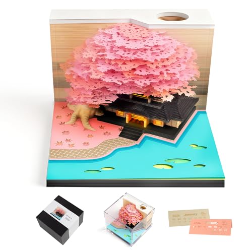 AVCXEC 3D Kalender 2026 Abreiße, Tischkalender 2026, Kalender 2026 Abreißkalender 3d mit Licht, Sakura Baum 2026 3D Tischkalender, 3d Memo Pad-kalender 2026, 3D-Notizblock AVCXEC 3D Kalender 2026 Abreiße, Tischkalender 2026, Kalender 2026 Abreißkalender 3d mit Licht, Sakura Baum 2026 3D Tischkalender, 3d Memo Pad-kalender 2026, 3D-Notizblock von AVCXEC