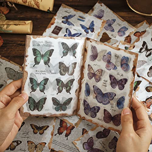 AVECMOI 20 Blätter (180 Stück) Washi Schmetterling Aufkleber für Scrapbooking, Journaling, Bullet Journal, Karte, Bunte Schmetterling Sticker Set von AVECMOI