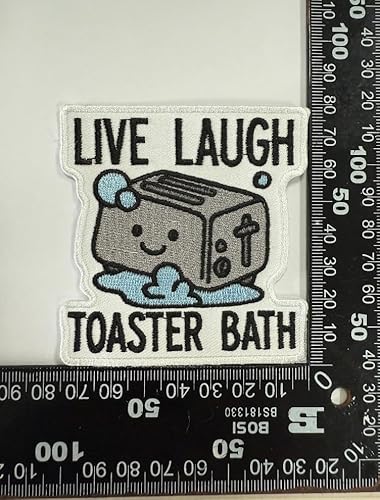 Aufnäher zum Aufbügeln für Weste, Motiv: Live Laugh Toaster – lustiger Moral-Patch – Trucker-Hut-Patches für Rucksäcke, Westen, DIY-Applikation, Trucker-Hüte, Kleidung, Größe 7,6 cm von AVERLUWOWOOD