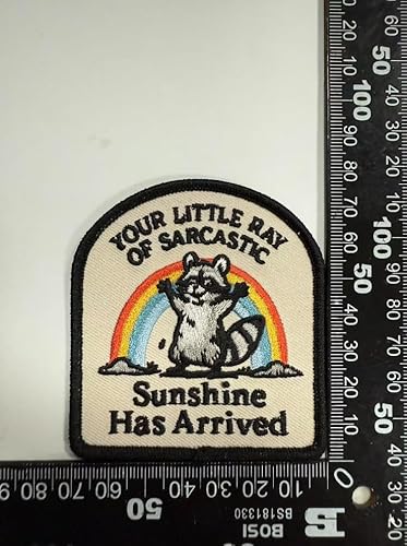 Aufnäher zum Aufbügeln oder Aufnähen mit der Aufschrift "Your Little Ray of Sarcastic Sunshine Has Arrived", lustige Aufnäher für Geschenk, DIY-Zubehör, Trucker-Hüte, Kleidung, Rucksack, Größe 7,6 cm Aufnäher zum Aufbügeln oder Aufnähen mit der Aufschrift "Your Little Ray of Sarcastic Sunshine Has Arrived", lustige Aufnäher für Geschenk, DIY-Zubehör, Trucker-Hüte, Kleidung, Rucksack, Größe 7,6 cm von AVERLUWOWOOD