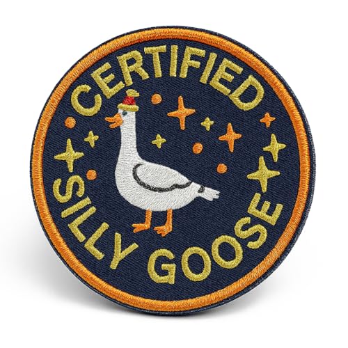 Goose Patch für Weste – Lustiger Moral-Patch – Lustige Patches für Rucksäcke, Trucker-Hut, DIY-Applikation, Trucker-Hüte, Taschen, bestickte Aufnäher für Hüte Herren mit Klettverschluss, Größe 7,6 cm von AVERLUWOWOOD