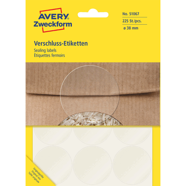 AVERY ZWECKFORM Verschluss-Etiketten Ø 38 mm 25 Bogen/225 Etiketten tr von AVERY ZWECKFORM