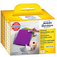 AVERY Zweckform Endlosetikettenrolle für Etikettendrucker AS0722540 weiß, 57,0 x 32,0 mm, 1 x 1.000 Etiketten von AVERY Zweckform