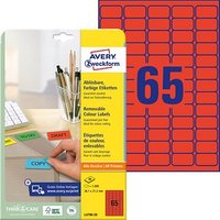 1.300 AVERY Zweckform Etiketten rot 38,1 x 21,2 mm von AVERY Zweckform