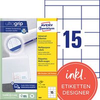 1.500 AVERY Zweckform Etiketten 3669 weiß 70,0 x 50,8 mm 1.500 AVERY Zweckform Etiketten 3669 weiß 70,0 x 50,8 mm von AVERY Zweckform