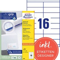 1.600 AVERY Zweckform Etiketten 3665 weiß 105,0 x 33,8 mm 1.600 AVERY Zweckform Etiketten 3665 weiß 105,0 x 33,8 mm von AVERY Zweckform