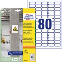 1.600 AVERY Zweckform Power-Etiketten L7872-20 weiß 35,6 x 16,9 mm von AVERY Zweckform