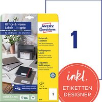 10 AVERY Zweckform Etiketten 6125 weiß 210,0 x 297,0 mm 10 AVERY Zweckform Etiketten 6125 weiß 210,0 x 297,0 mm von AVERY Zweckform