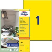100 AVERY Zweckform Etiketten 3473 gelb 210,0 x 297,0 mm 100 AVERY Zweckform Etiketten 3473 gelb 210,0 x 297,0 mm von AVERY Zweckform