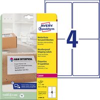 100 AVERY Zweckform Folien-Versandetiketten L7994-25 weiß 99,1 x 139,0 mm 100 AVERY Zweckform Folien-Versandetiketten L7994-25 weiß 99,1 x 139,0 mm von AVERY Zweckform