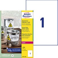 100 AVERY Zweckform wetterfeste Folienetiketten L4775-100 weiß 210,0 x 297,0 mm von AVERY Zweckform