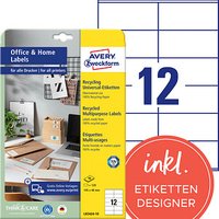 120 AVERY Zweckform Etiketten LR3424-10 weiß 105,0 x 48,0 mm 120 AVERY Zweckform Etiketten LR3424-10 weiß 105,0 x 48,0 mm von AVERY Zweckform