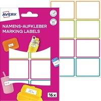 16 AVERY Zweckform Namensetiketten farbsortiert 48,0 x 34,0 mm 16 AVERY Zweckform Namensetiketten farbsortiert 48,0 x 34,0 mm von AVERY Zweckform