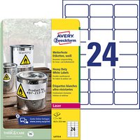192 AVERY Zweckform wetterfeste Folienetiketten L4773-8 weiß 63,5 x 33,9 mm 192 AVERY Zweckform wetterfeste Folienetiketten L4773-8 weiß 63,5 x 33,9 mm von AVERY Zweckform