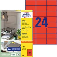2.400 AVERY Zweckform Etiketten 3448 rot 70,0 x 37,0 mm 2.400 AVERY Zweckform Etiketten 3448 rot 70,0 x 37,0 mm von AVERY Zweckform
