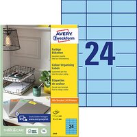 2.400 AVERY Zweckform Etiketten 3449 blau 70,0 x 37,0 mm von AVERY Zweckform