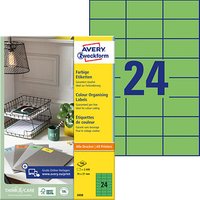 2.400 AVERY Zweckform Etiketten 3450 grün 70,0 x 37,0 mm von AVERY Zweckform