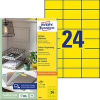 2.400 AVERY Zweckform Etiketten 3451 gelb 70,0 x 37,0 mm von AVERY Zweckform