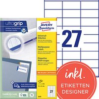 2.700 AVERY Zweckform Etiketten 3479 weiß 70,0 x 32,0 mm 2.700 AVERY Zweckform Etiketten 3479 weiß 70,0 x 32,0 mm von AVERY Zweckform