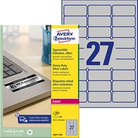 2.700 AVERY Zweckform Typenschildetiketten L6011-100 silber 63,5 x 29,6 mm von AVERY Zweckform