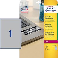 20 AVERY Zweckform Typenschildetiketten L6013-20 silber 210,0 x 297,0 mm von AVERY Zweckform