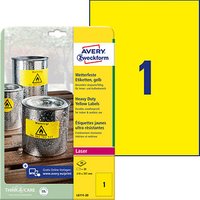 20 AVERY Zweckform wetterfeste Folienetiketten L6111-20 gelb 210,0 x 197,0 mm von AVERY Zweckform